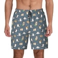 thumbnail image 3 of Uemuo Cute Cats And Dogs Pattern Mens Swim Trunks Quick Dry Board Shorts with Mesh Lining, Stretch Beach Shorts Quick Dry No-Chafing Board Shorts-XX-Large, 3 of 9