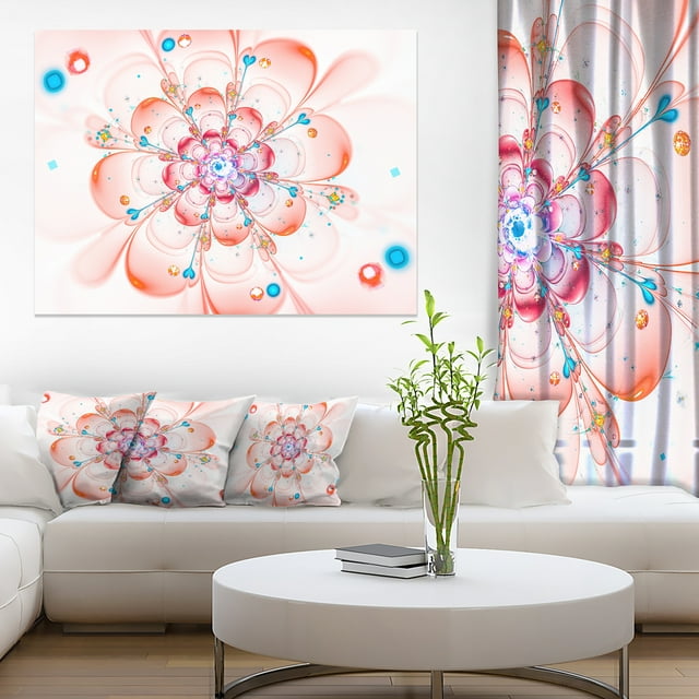 Pink Fractal Flower Petals Close up - Floral Canvas Art Print