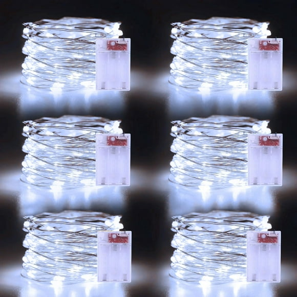 Batería navideña Fairy Lights echosari, 50 LED, 5 m, 6 unidades