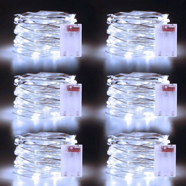 Batería navideña Fairy Lights echosari, 50 LED, 5 m, 6 unidades