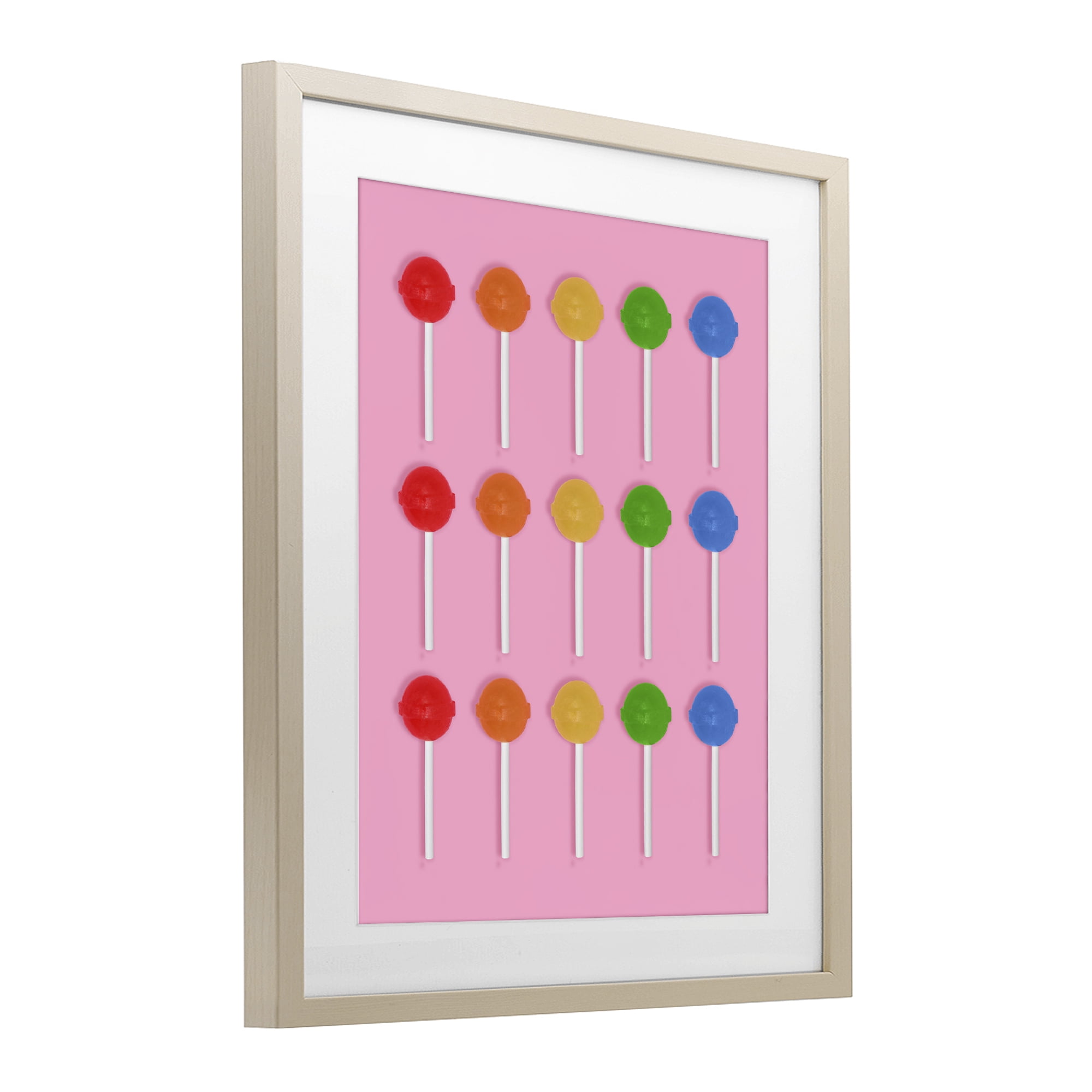 Stupell Industries Colorful Lollipop Grid Birch Framed Print Under Glass, design by LISH Creative