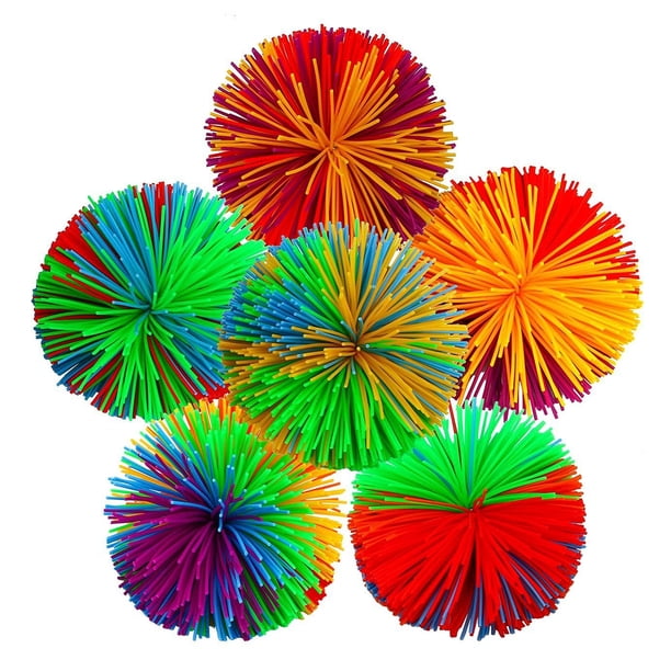 1 juego de 10 piezas de 60 mm de colores de bolas fibrosas de silicona que rebotan esponjosas bolas de juegos de pelota para aliviar el estrés (coloridas)