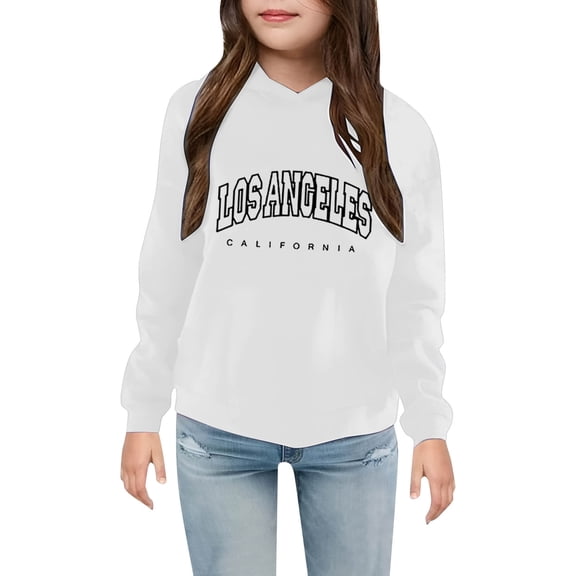 Boys Sweatshirts,Hoodie Letter Print Long Sleeve Casual Comfortable Pullover for Children,Kids Sweatshirts,White,100