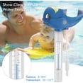 thumbnail image 3 of Termómetro flotante para piscina, termómetro de temperatura del agua con cordón y desayuno para todas las piscinas interiores y exteriores, spas, acuarios, estanques de peces con jacuzzi (ballena azul) ER, 3 of 5