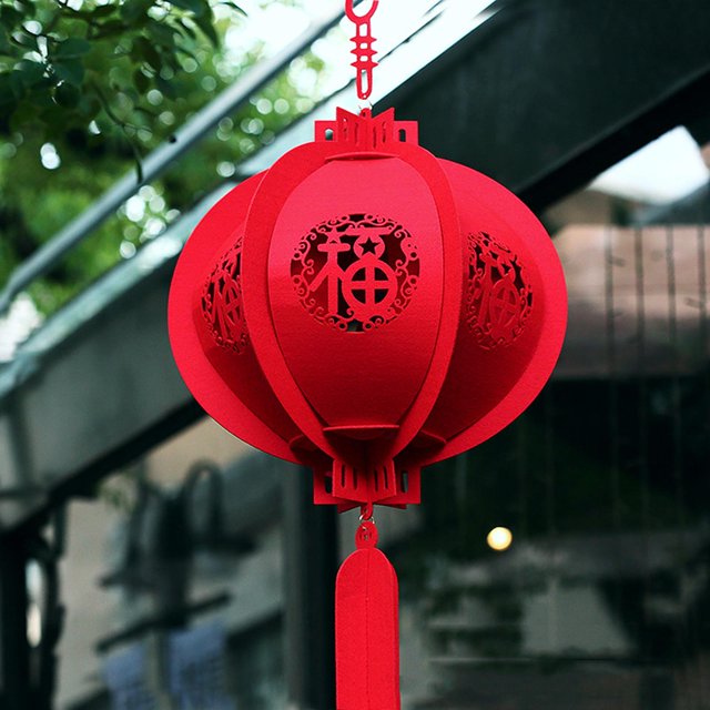 Linternas de tela de fieltro rojo chino, decoraciones para festivales de año de nuevo, festival de primavera, bodas y restaurantes Los 45x85cm A Macarena Linterna de fieltro