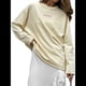 thumbnail image 3 of Camisetas de Larga Extragrandes para Mujer 2025, Camisetas Básicas de Cuello Redondo, Tops de Otoño, Ropa Informal de Entrenamiento Y2K Albaricoque L, 3 of 9