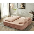 thumbnail image 5 of 80" King Size Convertible Sleeper Sofa Bed with Independent Chaise Lounge,Multifunctional Plush Corduroy Sectional Sofa Couch for Living Room,Bedroom,Pink, 5 of 7