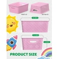 PETGLE 6-Pack Plastic Small Shelf Storage Weave Baskets Organizing for ...