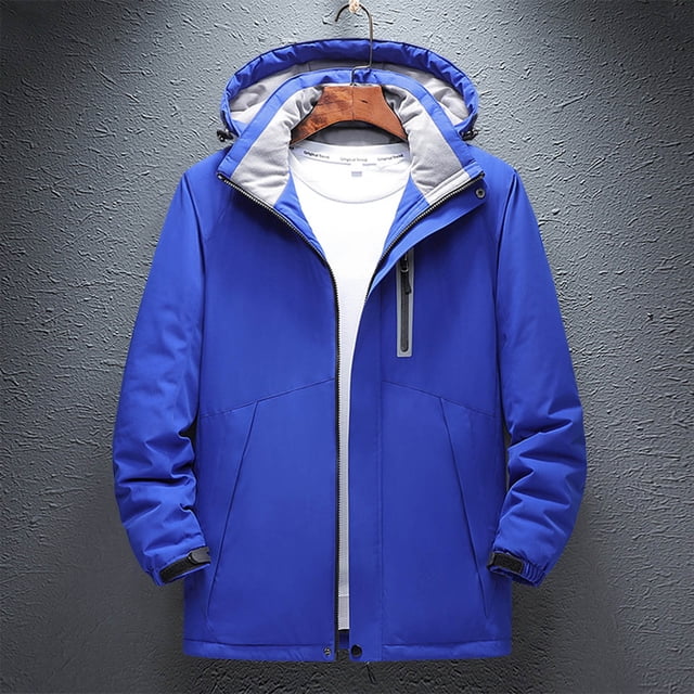 Meichang Heated Rain Jacket Coldproof Warm Up Heated Hoodie Unisex Waterproof Rain Coat Cotton Padded Electric Heating Jackets for Outdoor Travel Skiing Camping