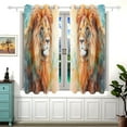 thumbnail image 2 of Lion Head Painting Curtain Black Out Thermal Insulation Curtains Aesthetic 54 Inch Length for Bedroom Living Room 2 panels set, 2 of 5