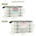 thumbnail image 2 of Foldable Clothes Storage Bags Clothes Organizer Bin with Clear Windows for Clothes Bedding Light Gray and Green Plaid, 2 of 6