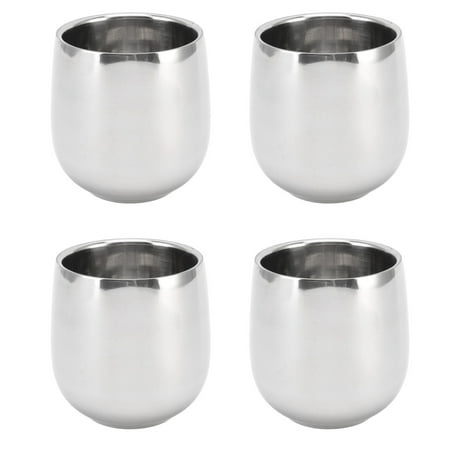 

Stainless Steel Double Wall Insulated Coffee Cup 200ML Curved Design 4PCS Set Prevent Scalding with Comfortable Grip Perfect for Hot Beverages and Travel