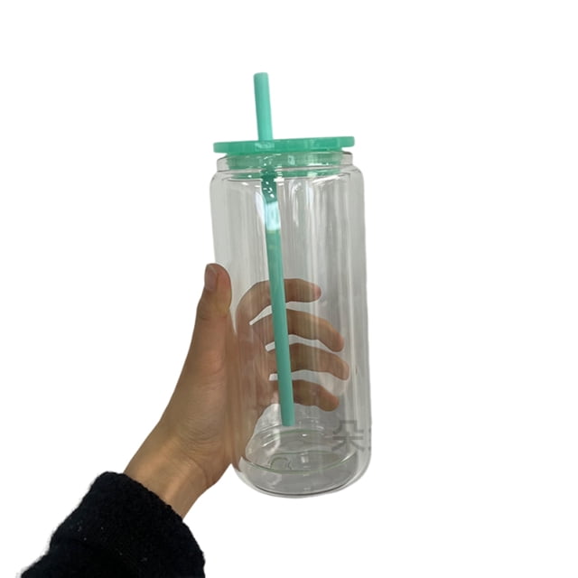 Cateissary Manta para taza de 20 oz, vaso de cerveza con forma de bola de nieve amurallada con tapa de plástico y pajita, taza de café, tapón Barra de herramientas verde