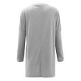 thumbnail image 4 of AXXD Gray Basic Ladies Sweatshirts 2024 Spring And Fall New Round Neck Long Sleeve Loose Pocket Solid Casual Top, 4 of 4