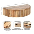 thumbnail image 3 of Kate and Laurel Reid Ribbed Wooden Floating Side Table, 20 x 11 x 6, Natural Brown, Modern Wood Floating Nightstand with Drawer for Extra Storage and Added Functionality, 3 of 10