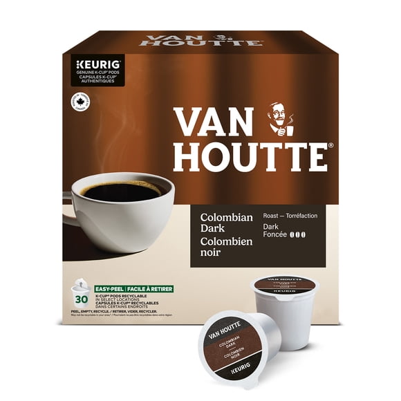 Van Houtte Colombian Dark, Dark Roast, K-Cup Coffee Pods, 30 Count, 30 Count