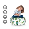 thumbnail image 2 of Entomology Storage Toy Bag Chair, Colorful Detailed Beetles on a White Background, Stuffed Animal Organizer Washable Bag, Large Size, Hunter Green Mint Green, by Ambesonne, 2 of 3
