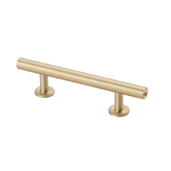 Lew's Hardware Poignée de Tirage en Laiton Massif - Série Barre Ronde - Laiton Brossé (5 Pouces)