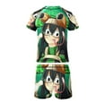 thumbnail image 6 of Tsuyu Asui Boys Rash Guard Set 2 Piece Swimsuits Short Sleeve Bathing Suits with Trunks, 6 of 7
