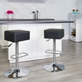 thumbnail image 2 of Flash Furniture Contemporary Black Vinyl Adjustable Height Barstool with Square Seat and Chrome Base, 2 of 3