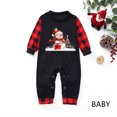 thumbnail image 2 of Odeerbi Christmas Pajamas for Family Plaid Holiday Long Sleeve Family Christmas Pajamas Matching Sets Infant Fashion Print Sleepwear Xmas Family Matching PJs Set Black, 2 of 5