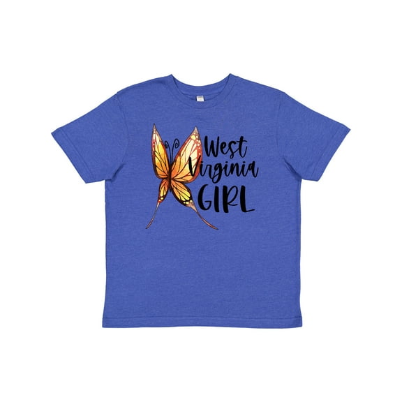 Inktastic West Virginia Girl- Butterfly Youth T-Shirt