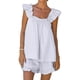 thumbnail image 2 of Conjunto de pijama de dos piezas para mujer: top corto sin mangas y pantalones cortos, poliéster, color liso, corte holgado, tallas S-XL, ropa de estar por casa para todas las estaciones, 2 of 8