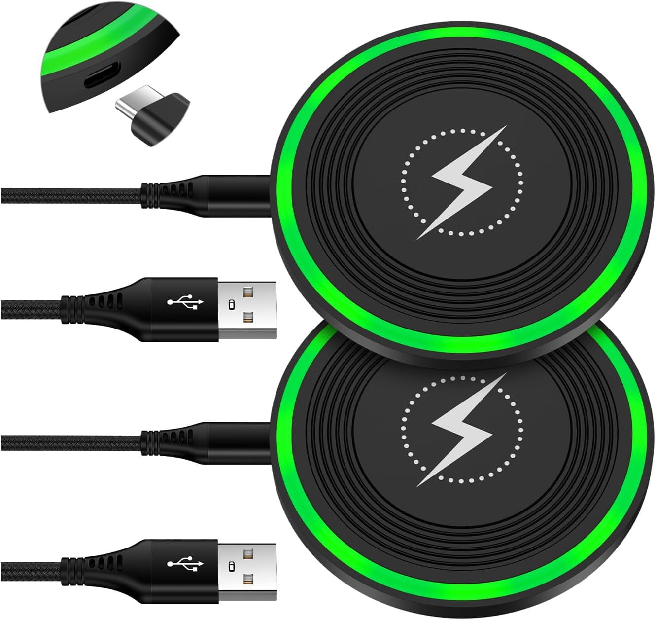 RGHJAR-Fast Wireless Charging Pad for Samsung Galaxy S26/S25 Edge/S25 Ultra/S25+/S24 FE/Z TriFold/Z Fold7/Z Flip7, 2Pack 15W Fast Wireless Android Charger Station for Google Pixel 10a 9a 8a, iPhone 1