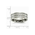 thumbnail image 6 of Two-Tone Titanium Ring Band Wedding Sterling Silver Comfort, 6 of 6