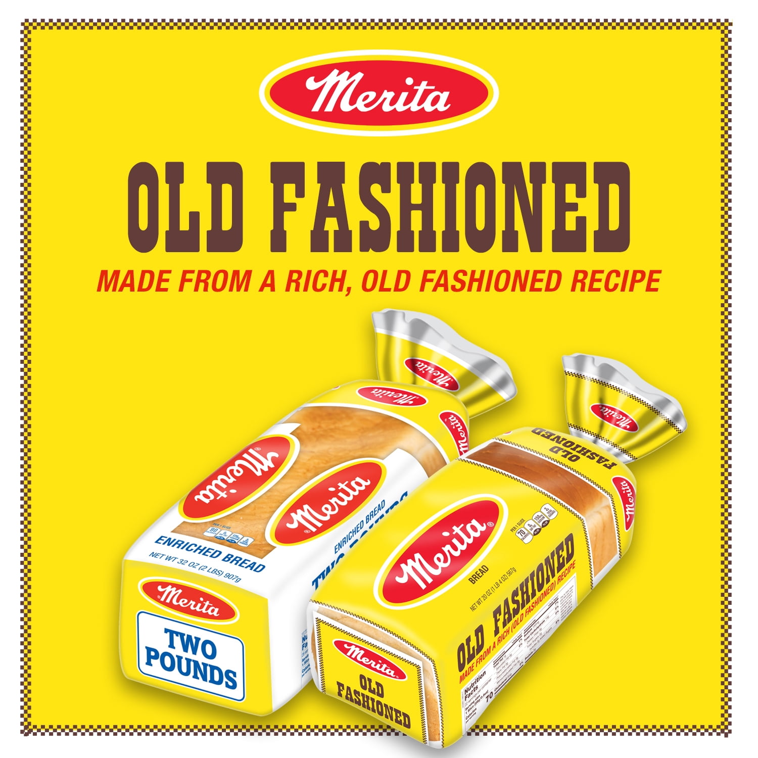 Merita Old Fashioned White Bread, Sliced Sandwich Bread, 20 oz Loaf