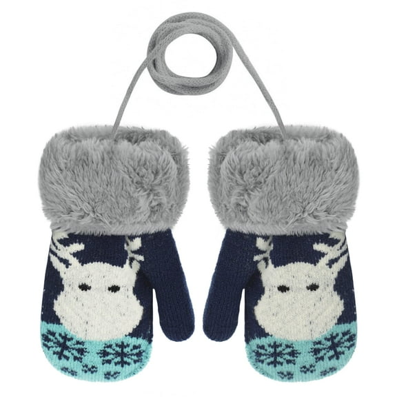 Baby Mittens Warm Mitts Infant Full Finger Gloves Magic Snow Mittens on String Lightweight,soft and comfortable