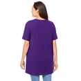 thumbnail image 2 of Woman Within Plus Size Perfect Short-Sleeve Shirred V-Neck Tunic, 2 of 6