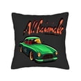 thumbnail image 4 of Set of 2 18x18in Throw Pillow Covers with Retro Classic Car Design Vibrant Green with Yellow Perfect for Couch Bed or Car, 4 of 8