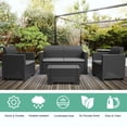 thumbnail image 4 of Costway Causeuse de Patio 4 Pcs avec Coussins Fabriquée en Italie Gris, 4 of 9