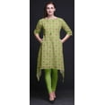 thumbnail image 2 of Bimba Green Leaves & Floral Printed Asymmetrical Kurti Tops For Women Indian Summer Dress Tunic XXX-Large, 2 of 6