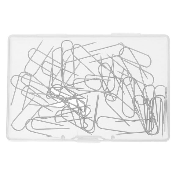 OUNONA 50pcs Stainless Steel U-Shaped Fork Pins Double Blocking U Pins Straight Sewing Pins for Quilting Craft and Fabric Projects