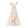 thumbnail image 4 of FYDUU Flower Girl Dress Girls Flutter Sleeve Floral Dresses Summer Ruffle Flowy Long Maxi Dress Elegant Party A-Line Sundress for Girls 5-6 Years, 4 of 4