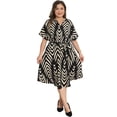 thumbnail image 3 of DARING DIVA Women's Plus Dress 2026 Chevron V Neck Beach Dress 3X Black, 3 of 6