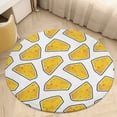 thumbnail image 6 of Cheese Pattern On White Background Round Carpet Circle Rug Outdoor Patio Area Rug Washable Large Area Rugs Hallway Room Decor Fitness Mats, 6 of 8