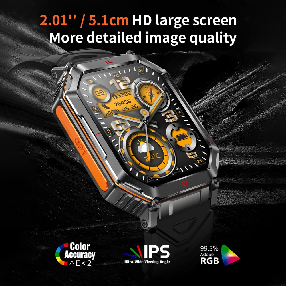 AIEK KR92 With Ai ChatGPT GPS Smart Watch 3ATM Waterproof 450mAh Bluetooth Call Outdoor LED Flashlight Compass Outdoor Sport Smartwatch