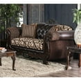 thumbnail image 2 of Furniture of America Eli Faux Leather Loveseat in Dark Brown and Brown, 2 of 7