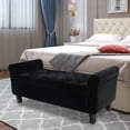 thumbnail image 2 of Fionafurn Velvet End of Bed Storage Ottoman Bench,19.7" D x 51.2" W x 20.5" H, Black, 2 of 8