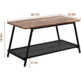 thumbnail image 2 of IdeaHouse Coffee Table Farmhouse Center Table 2-Tier Industrial Living Room with Mesh Shelf Rectangle Wood Cocktail Table Metal Frame, Easy to Assemble, Rustic Brown, 2 of 8