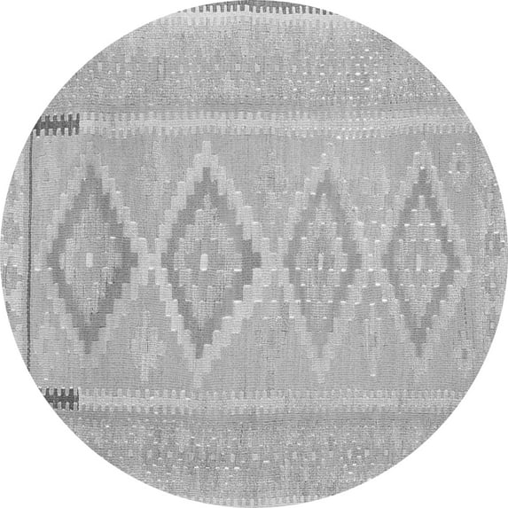 Ahgly Company Indoor Round Oriental Gray Traditional Area Rugs, 4' Round
