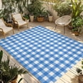 thumbnail image 2 of Outdoor Rug 3x5 ft Blue Check Buffalo Plaid Outdoor Large Area Rug Non Slip Rubber Pastoral Checkered Front Door Mat RV Rug Camping Carpet Patio Outdoor Rugs for Backyard Balcony Deck Porch Indoor, 2 of 9
