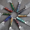 thumbnail image 5 of TURWHO 8inch Slicing Knife Japanese VG10 Damascus Steel Kitchen Carving Knife, with Resin Handle, Raindrop Pattern, Random Colors, 5 of 10