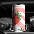 thumbnail image 3 of Strawberry Coffee Tumbler with Lid Straw Rust Resistant Travel Cups Decorative 20 oz Tumbler for Spring Summer Camping Outdoor, 3 of 7