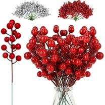 36 Pack Artificial Berry Stems Christmas Decorations, 8.3" Christmas Berries Picks Branches Twigs for Xmas Tree Ornaments Fillers Vase DIY Holiday Home Indoor Outdoor Decor (Red)