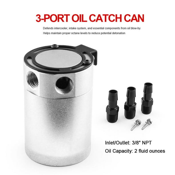 Universal High Performance Racing Baffled Oil Catch Can Reservoir Tank  3-Port Oil Catch Can/Tank/Air-Oil Separator Tools 