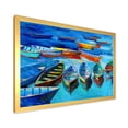 thumbnail image 2 of Designart 'Little Boats Wating In The Blue Harbour' Nautical & Coastal Framed Art Print, 2 of 4